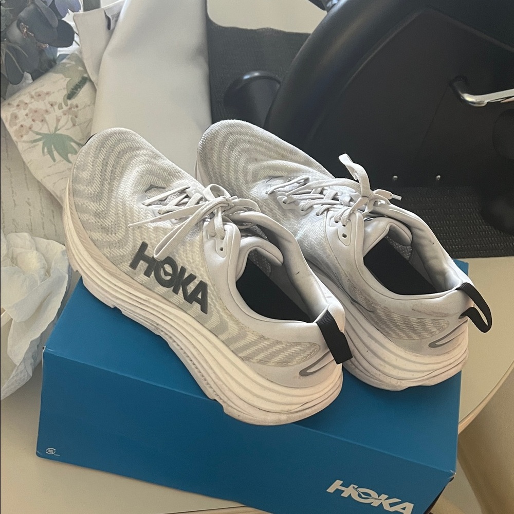 Hoka White and Gray Men's Sneakers - Picture 5 of 5